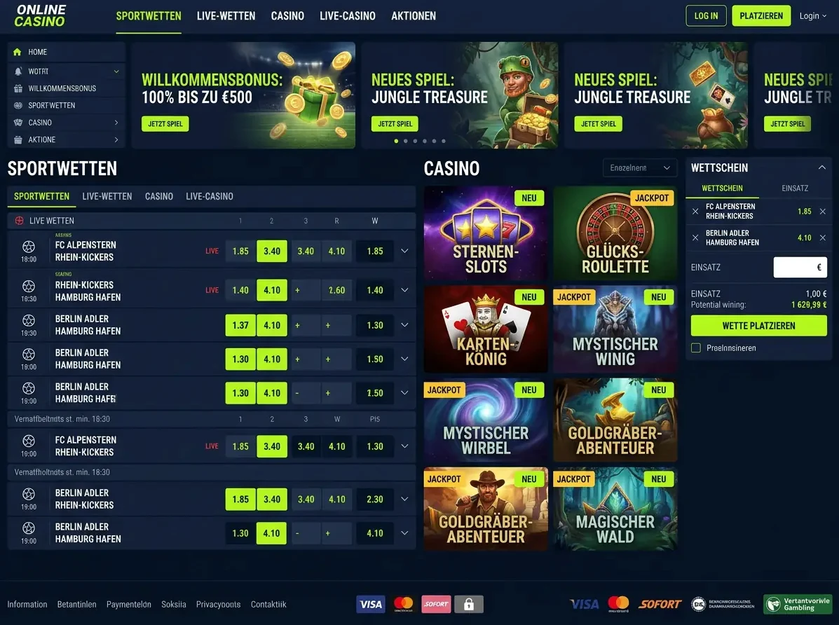 Casoola — Spiele und Quoten